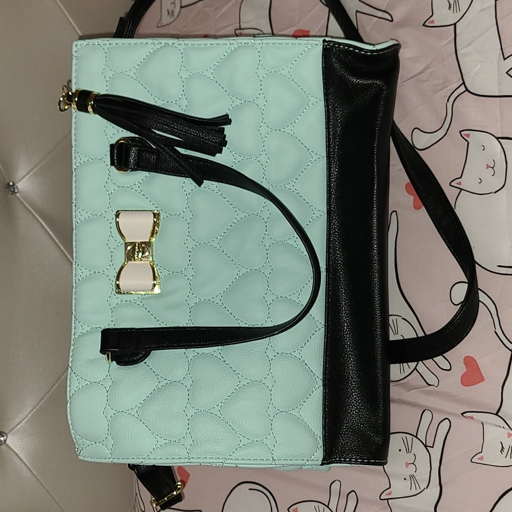 Betsey Johnson quilted heart bag
